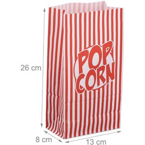 Produktbild für Popcorn-Tüten Relaxdays 10028739 rot/weiß
