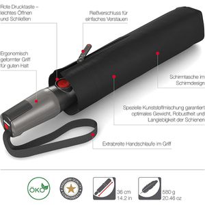 Produktbild für Regenschirm Knirps T.400 XL Duomatic, black, sturmfest