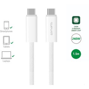 Produktbild für Ladekabel 4smarts PremiumCord, weiß, 1,5m