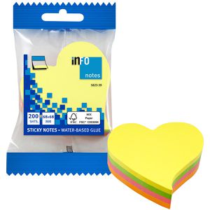 Produktbild für Haftnotizen Info Sticky Notes Herz, neon