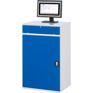 Produktbild für Computerschrank Rau Modell 60, lichtgrau / blau