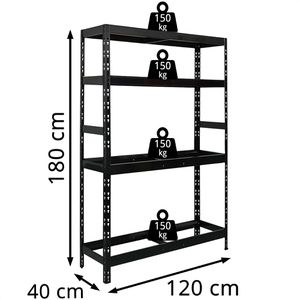Produktbild für Reifenregal PROREGAL TIGER, schwarz, für 12 Reifen