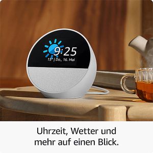 Produktbild für Wecker Amazon Echo Spot 2024 schwarz, digital