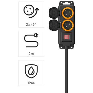 Produktbild für Steckdosenleiste Hama 00223062, mit 2m Kabel