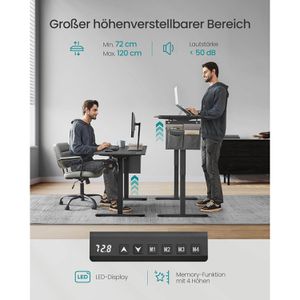 Produktbild für Schreibtisch Vasagle LSD134B01, schwarz / schwarz