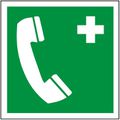 Hinweisschild Abtec ISO 7010 E004, Folie 15 x 15 cm, Rettungszeichen, Notruftelefon