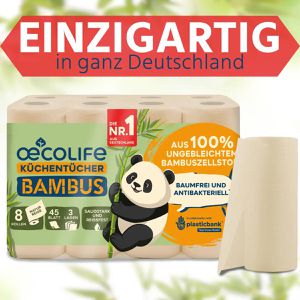Produktbild für Küchenrolle Oecolife Bambus, 3-lagig