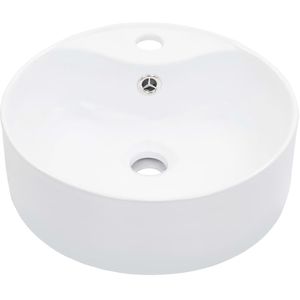 Produktbild für Waschbecken vidaXL mit Überlauf, aus Keramik, weiß