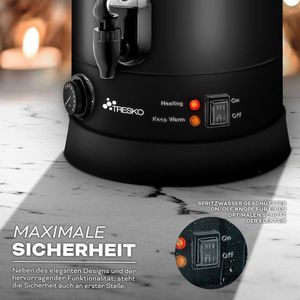 Produktbild für Heißwasserspender Tresko 1385-002, einstellbar 30°C - 110°C