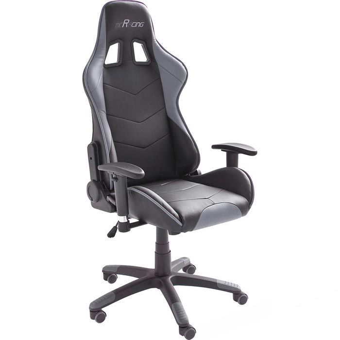 MCRACING 6 GamingStuhl, Kunstleder grau, mit Armlehnen, 62496SG3 Böttcher AG