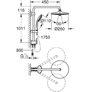 Produktbild für Duschsystem GROHE Euphoria System 260, verchromt