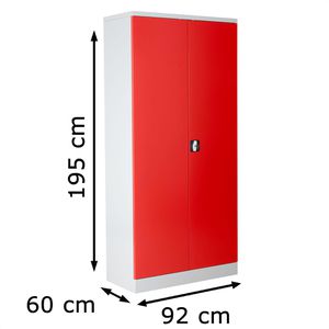 Produktbild für Werkzeugschrank G-Office FLC.196/NV, aus Metall, grau / rot