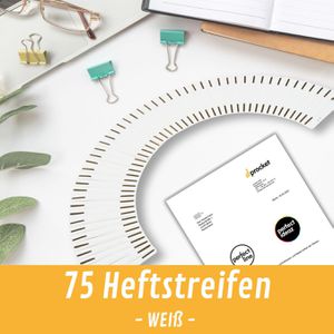 Produktbild für Heftstreifen perfect-line 34 x 150mm, weiß