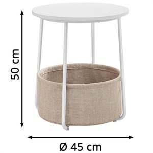 Produktbild für Beistelltisch Vasagle LET223W10, weiß / natur