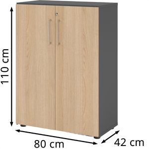 Produktbild für Aktenschrank Hammerbacher Serie 9 Advanced, aus Holz