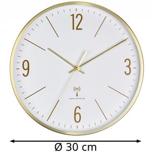 Produktbild für Wanduhr TFA 60.3534.53, Metall, analog, Funkuhr