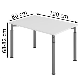 Produktbild für Schreibtisch Hammerbacher Y-Serie, lichtgrau / graphit