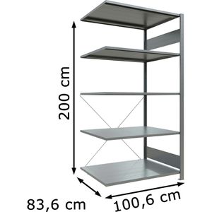 Produktbild für Anbauregal Schulte 12585, 5 Metallböden