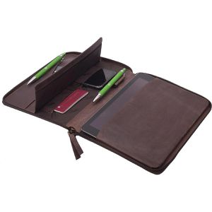 Produktbild für Schreibmappe Menzo MB46, marone, Echt Leder