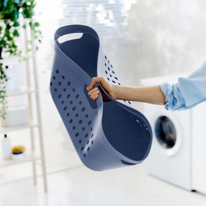Produktbild für Wäschekorb Rotho Jona, blau, mit 4 Griffen
