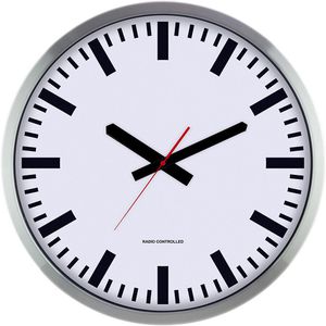 Produktbild für Wanduhr Eurotime 56865-07 XXL, Aluminium, analog, Funkuhr