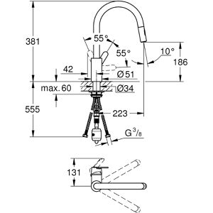 Produktbild für Küchenarmatur GROHE Get 31484001, chrom