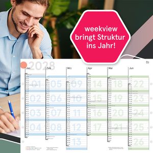 Produktbild für Tafelkalender weekview SW11196, gefaltet