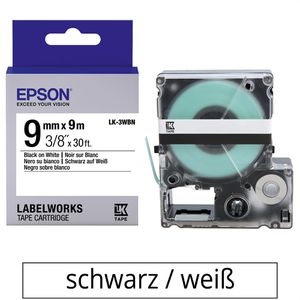 Produktbild für Schriftband Epson LK-3WBN, 9mm