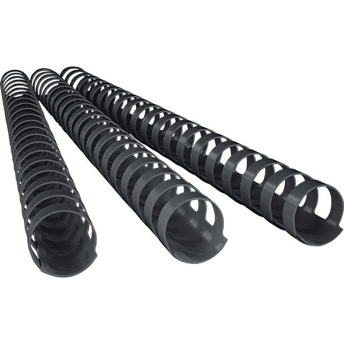 25 Stück Plastikbinderücken A5, 16 Mm, 14 Ringe, Schwarz – Für Dokumente, Präsentationen, Ordner