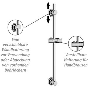 Produktbild für Duschstange Wenko 25462100, verchromt