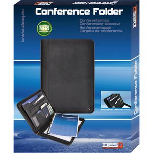 Produktbild für Schreibmappe DESQ 3681 Business Classy, schwarz, Kunstleder