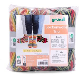 Produktbild für Häkelgarn Gründl 6229-06, Sockenwolle Trio print, Streifen mix