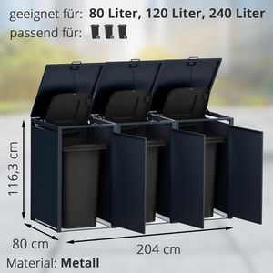 Produktbild für Mülltonnenbox Metzler MMB-1-3X-AN, Metall