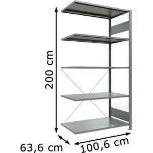 Produktbild für Anbauregal Schulte 12765, 5 Metallböden