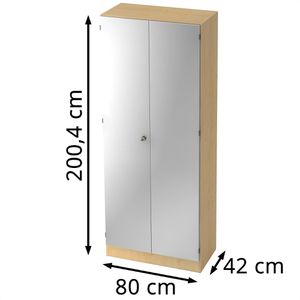 Produktbild für Kleiderschrank Hammerbacher Solid 6200, silber / ahorn