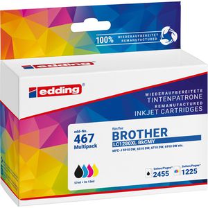 Produktbild für Tinte Edding EDD-467 für Brother LC-1280XLVAL Value Pack