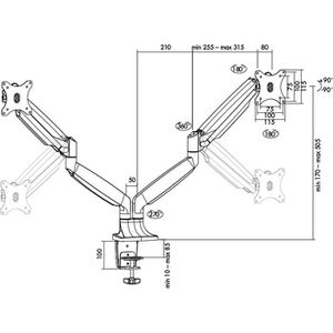 Produktbild für Monitorhalterung LogiLink BP0043, Dual Monitor Arm