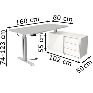 Produktbild für Schreibtisch Kerkmann Move 1 Style 1771, mit Sideboard, L-Form
