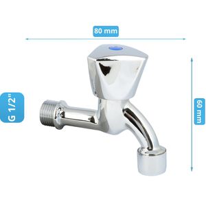 Produktbild für Auslaufventil Variosan 10667, Dreikantgriff verchromt, Messing