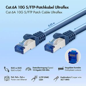 Produktbild für Netzwerkkabel LogiLink Ultraflex, C6A106S, blau