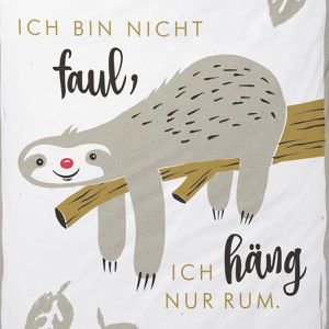 Produktbild für Bettwäsche Happy-life Faultier, 45175, Baumwolle