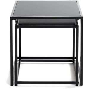 Produktbild für Beistelltisch Haku-Möbel 25557, schwarz, aus Glas / Metall