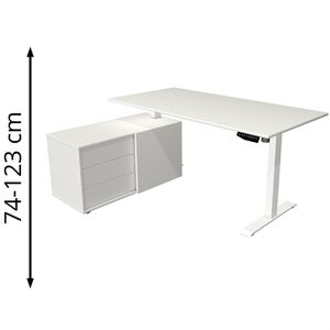 Produktbild für Schreibtisch Kerkmann Move 1, 2159, weiß, mit Sideboard