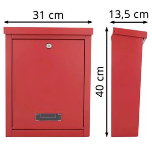 Produktbild für Briefkasten Rottner T04504, Brighton, rot, aus Stahl
