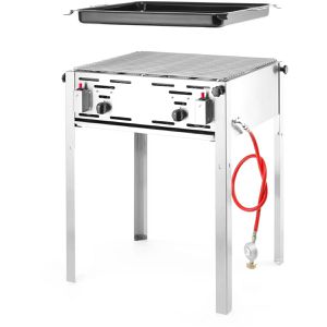 Produktbild für Gasgrill Hendi Grill-Master Maxi, 154717, silber, 2 Brenner