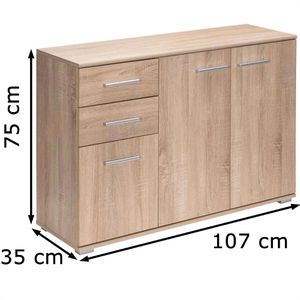 Produktbild für Sideboard CASARIA 106618, aus Holz, eiche