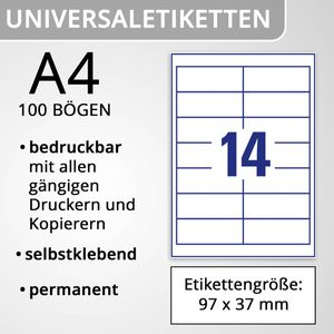 Produktbild für Universaletiketten Zweckform 3678, weiß