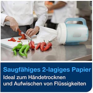 Produktbild für Putztuchrolle Tork Mini, 101221, M1, aus Zellstoff, weiß