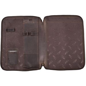 Schreibmappe Menzo MB47, Echt Leder, marone, A4