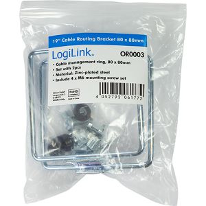 Produktbild für Kabelführungsbügel LogiLink OR0003, silber, 1 HE